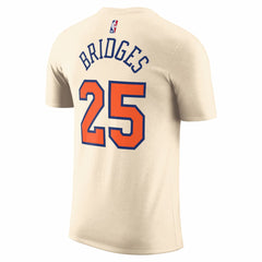 NBA Mikal Bridges New York Knicks Unisex 2025/26 City Edition Name & Number T-Shirt