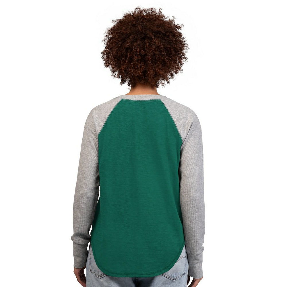 G-III 4Her by Carl Banks Women's Waffle Knit Raglan Long-Sleeve T-Shirt - New York Jets
