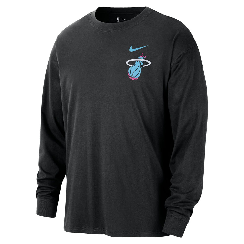 NBA Miami Heat 2025/26 City Edition Remix Essential Logo Long Sleeve T-Shirt
