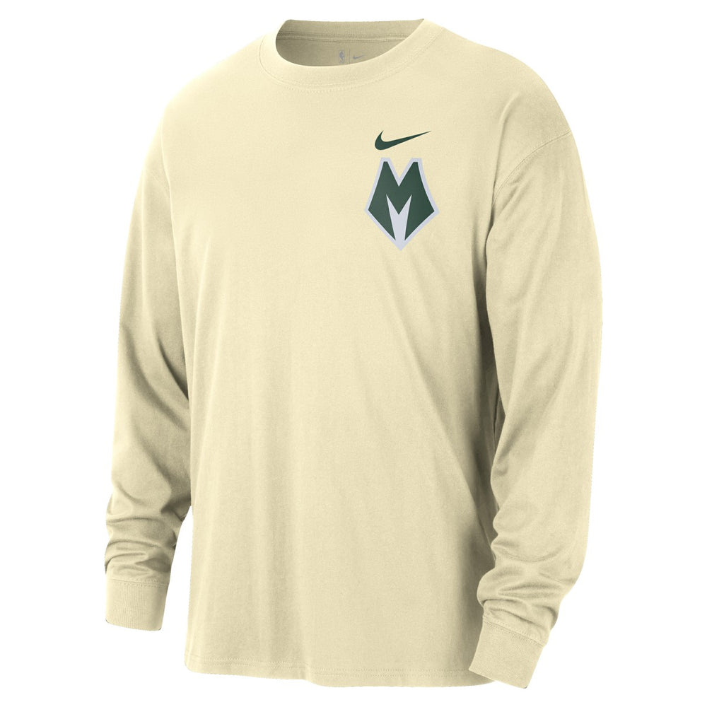 NBA Milwaukee Bucks 2025/26 City Edition Remix Essential Logo Long Sleeve T-Shirt
