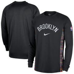 NBA Brooklyn Nets 2025/26 City Edition Authentic Pregame Dri-FIT Long Sleeve Shooting T-Shirt