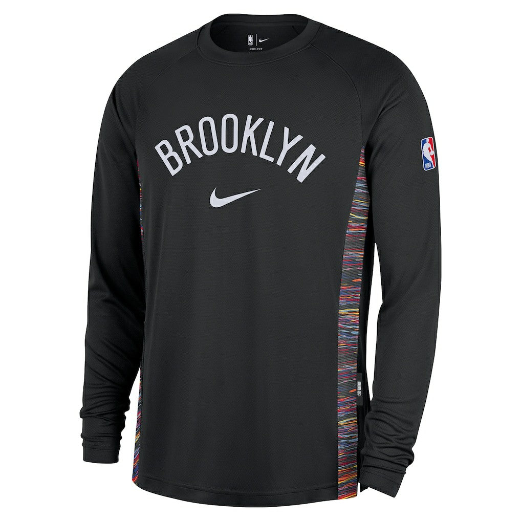 NBA Brooklyn Nets 2025/26 City Edition Authentic Pregame Dri-FIT Long Sleeve Shooting T-Shirt