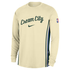 NBA Milwaukee Bucks 2025/26 City Edition Authentic Pregame Dri-FIT Long Sleeve Shooting T-Shirt