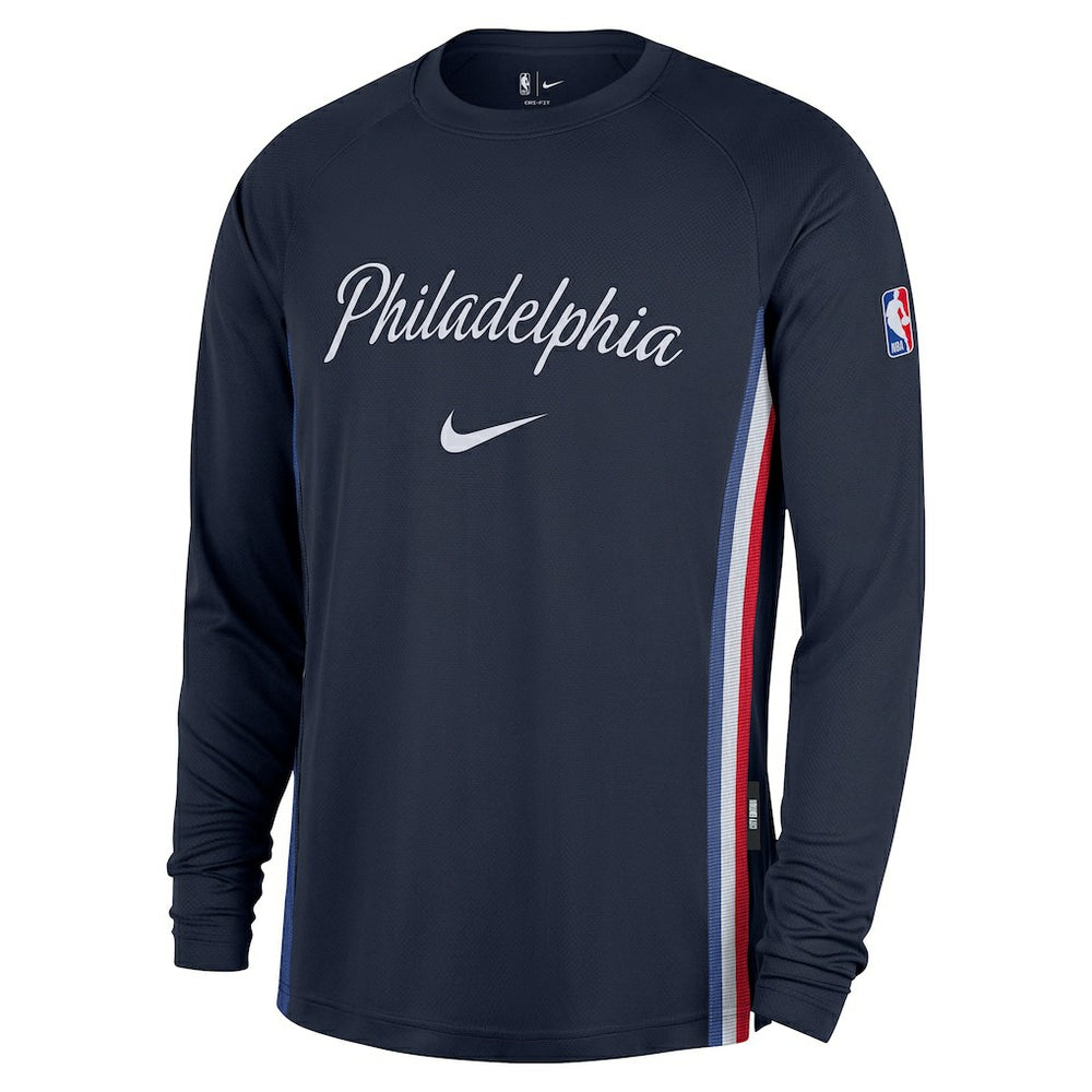 NBA Philadelphia 76ers 2025/26 City Edition Authentic Pregame Dri-FIT Long Sleeve Shooting T-Shirt