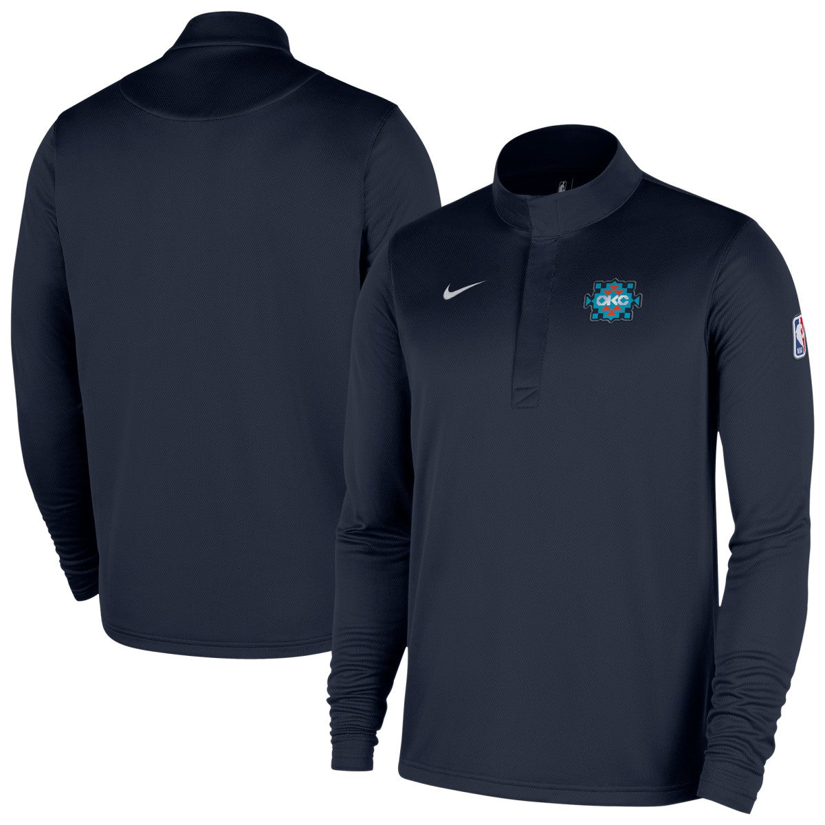 NBA Oklahoma City Thunder 2025/26 City Edition Remix Authentic Coaches Dri-FIT Half-Zip Top