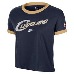 NBA Cleveland Cavaliers Women's Classic Edition Hardwood Classics Essential Vintage Ringer T-Shirt sale