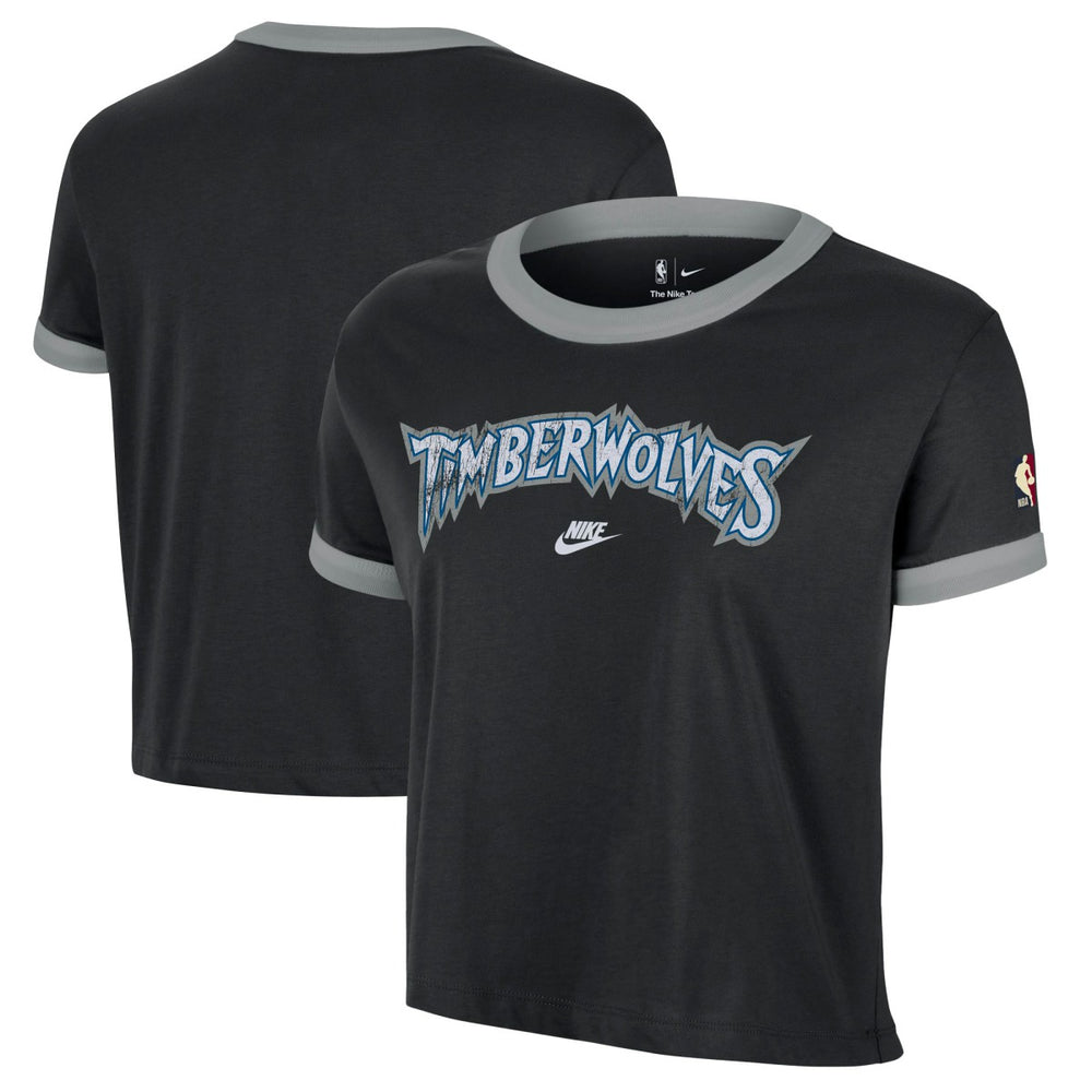 NBA Minnesota Timberwolves Women's Classic Edition Hardwood Classics Essential Vintage Ringer T-Shirt