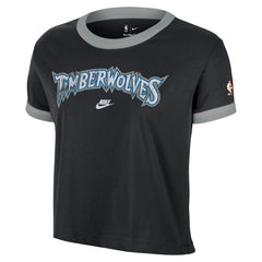 NBA Minnesota Timberwolves Women's Classic Edition Hardwood Classics Essential Vintage Ringer T-Shirt