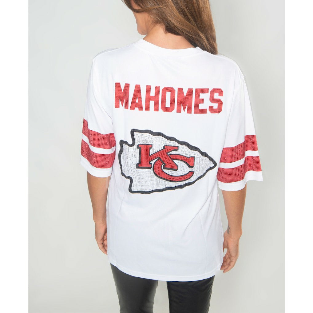 Cuce Women's Crystal V-Neck Tunic - Kansas City Chiefs