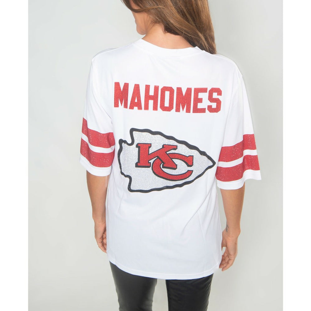 Cuce Women's Crystal V-Neck Tunic - Kansas City Chiefs