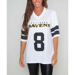 Lamar Jackson  Cuce Women's Crystal V-Neck Tunic - Baltimore Ravens
