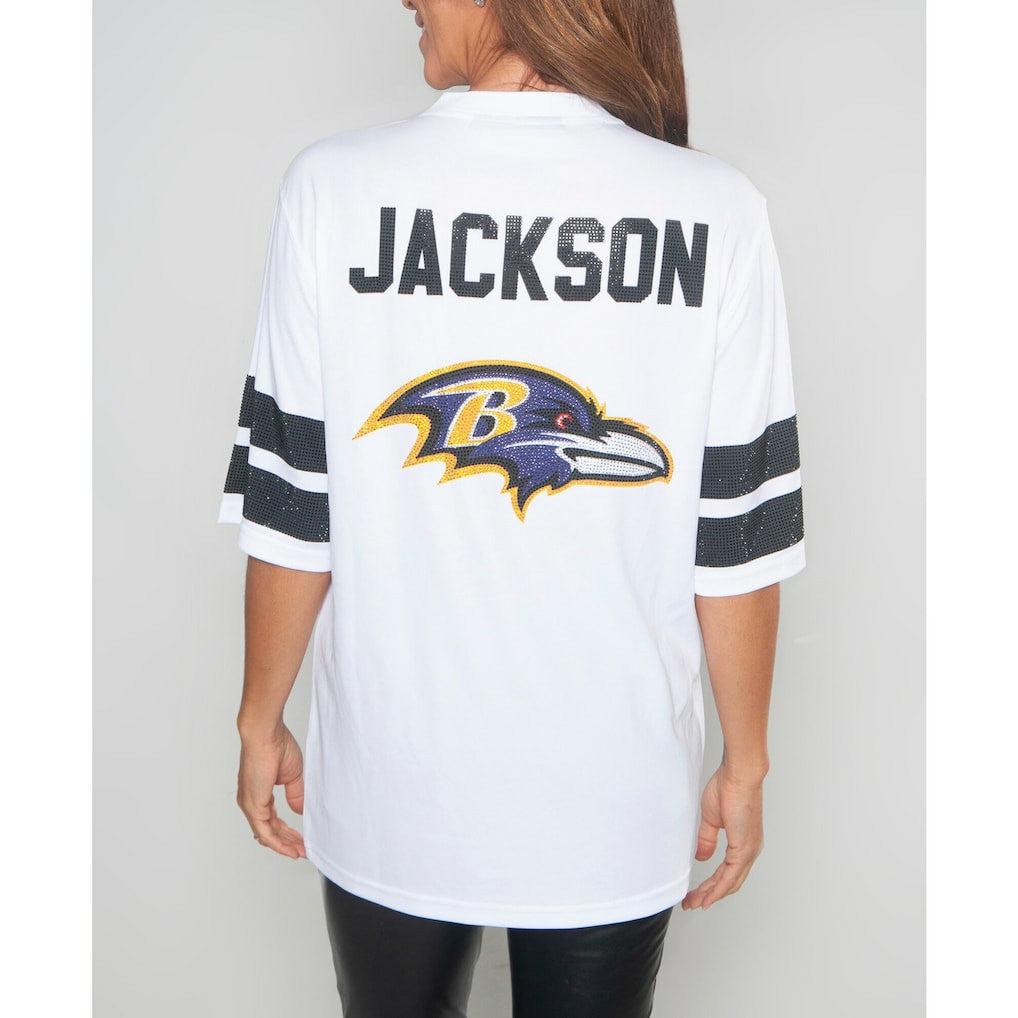 Lamar Jackson  Cuce Women's Crystal V-Neck Tunic - Baltimore Ravens