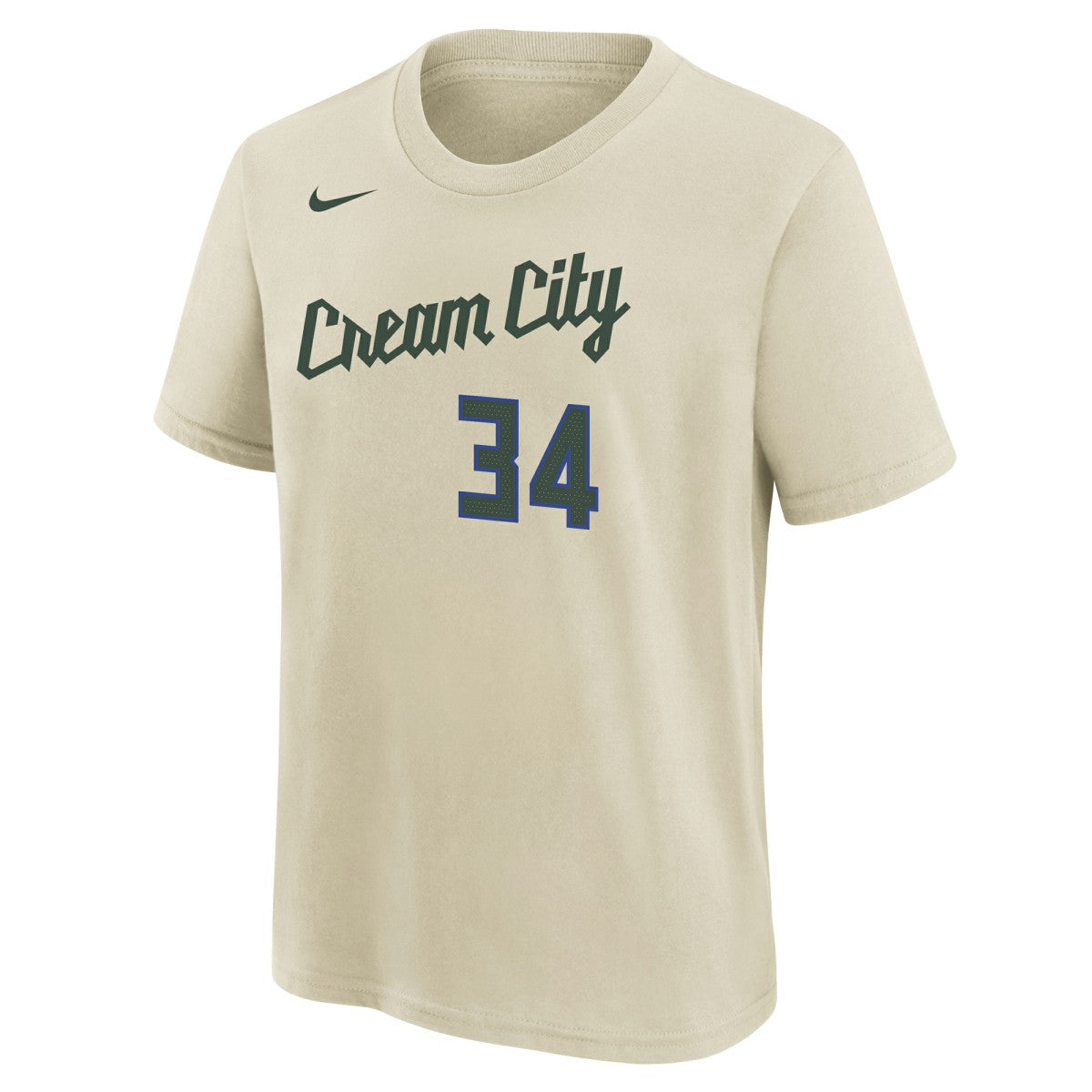 NBA Giannis Antetokounmpo Milwaukee Bucks Youth 2025/26 City Edition Name & Number T-Shirt