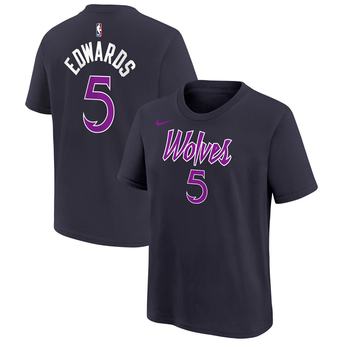 NBA Anthony Edwards Minnesota Timberwolves Youth 2025/26 City Edition Name & Number T-Shirt