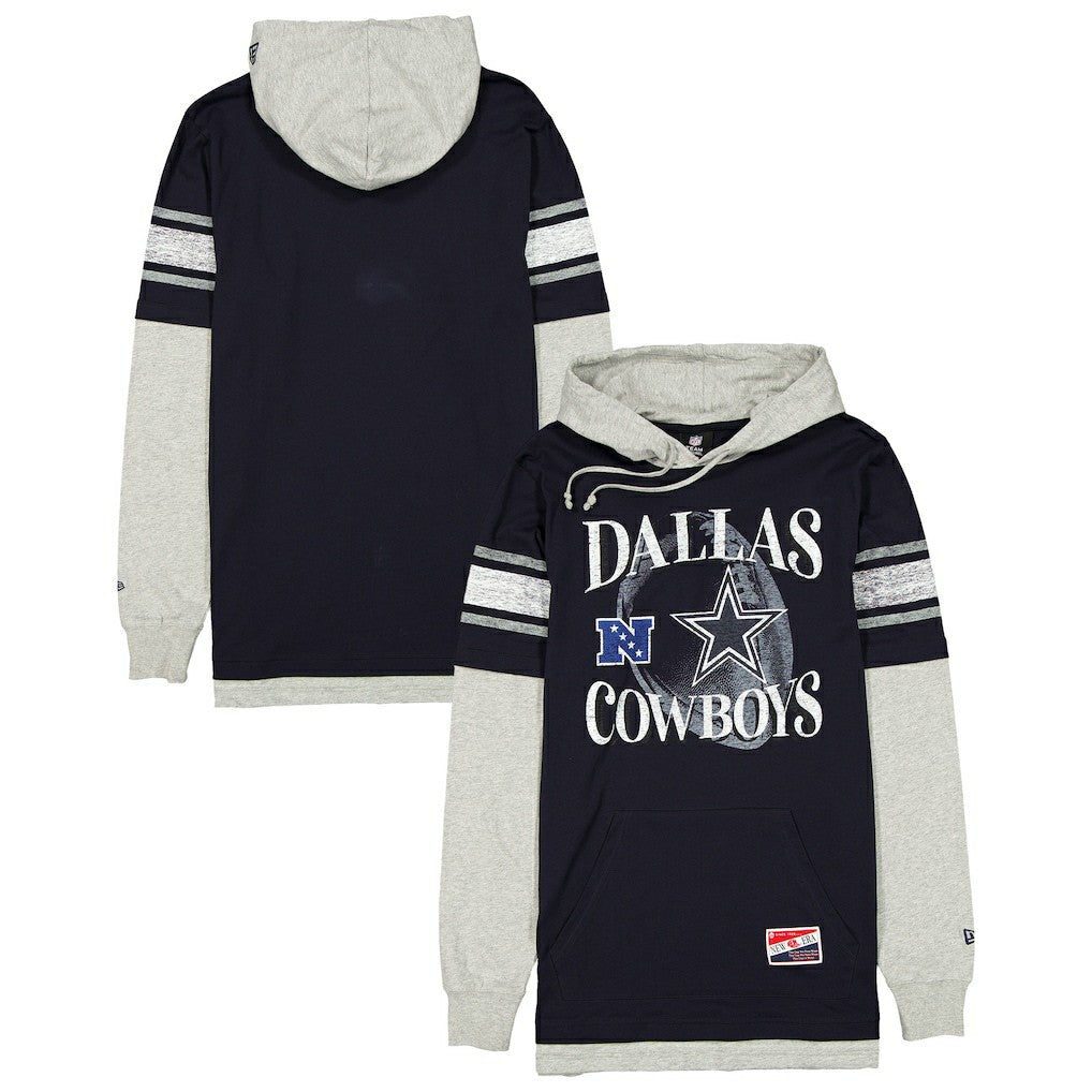 Twofer Layered Long Sleeve Hoodie T-Shirt - Dallas Cowboys