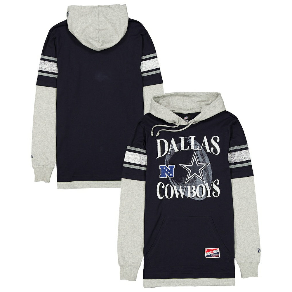 Twofer Layered Long Sleeve Hoodie T-Shirt - Dallas Cowboys
