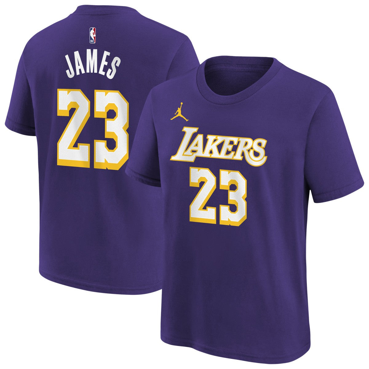 NBA LeBron James Los Angeles Lakers Jordan Brand Youth Statement Edition Name & Number T-Shirt