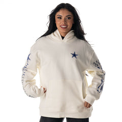 The Wild Collective Unisex Stacked Graphic Sleeve Fleece Hoodie - Dallas Cowboys