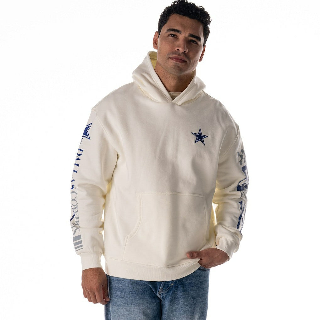The Wild Collective Unisex Stacked Graphic Sleeve Fleece Hoodie - Dallas Cowboys