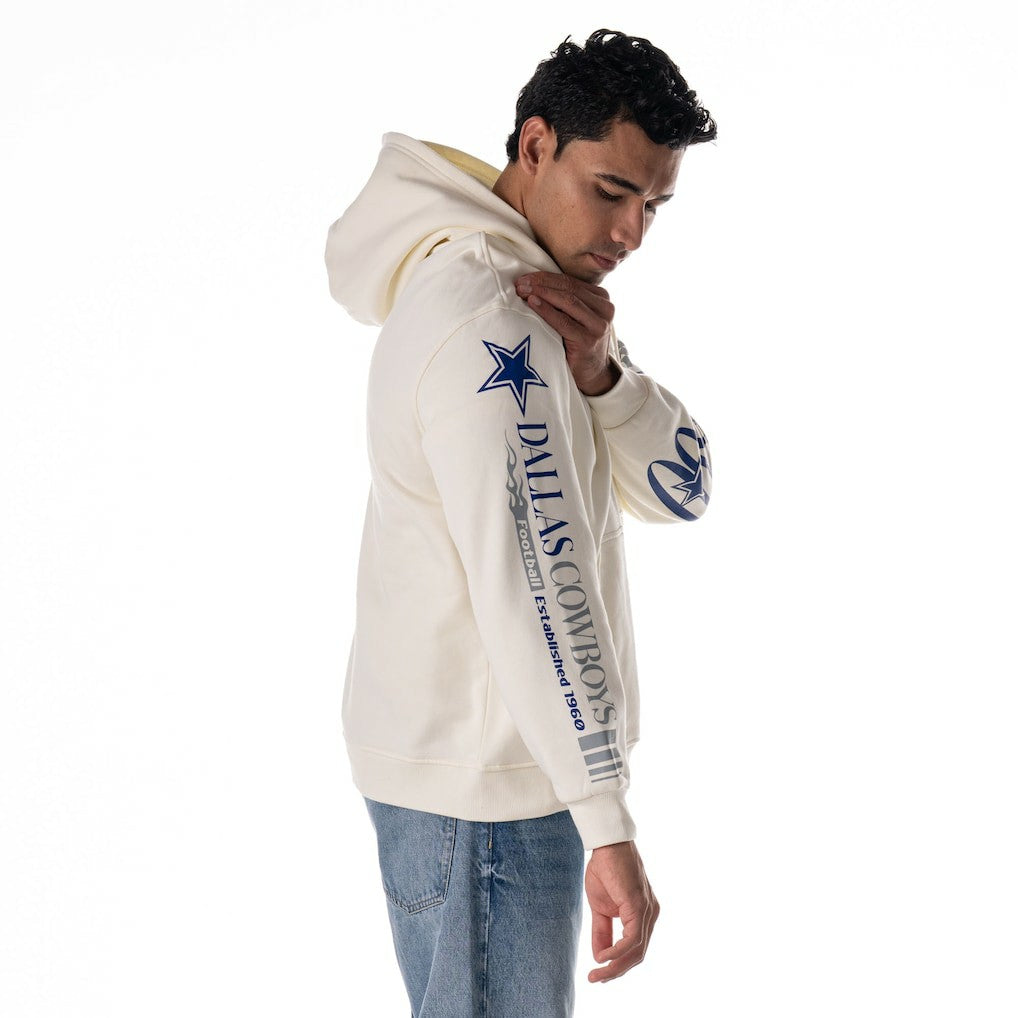The Wild Collective Unisex Stacked Graphic Sleeve Fleece Hoodie - Dallas Cowboys