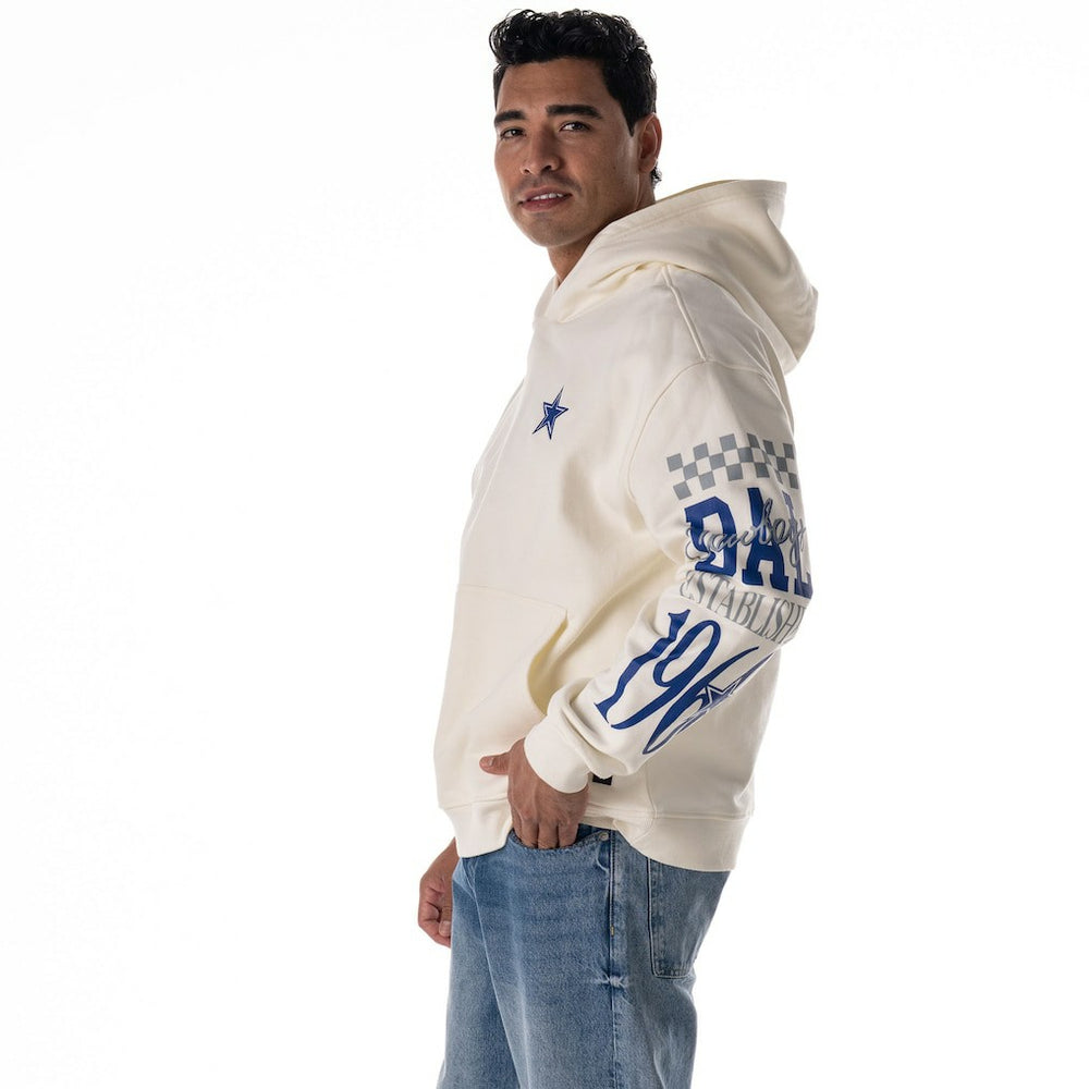 The Wild Collective Unisex Stacked Graphic Sleeve Fleece Hoodie - Dallas Cowboys