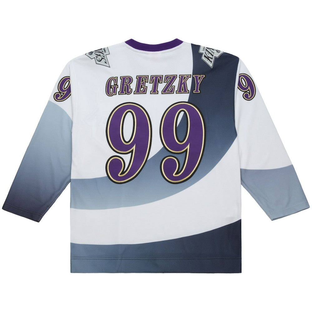 NHL White Wayne Gretzky Los Angeles Kings Mitchell & Ness Big & Tall 1995-96 Blue Line 2.0 Jersey