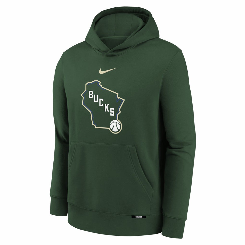 NBA Milwaukee Bucks Youth 2025/26 City Edition Club Fleece Pullover Hoodie