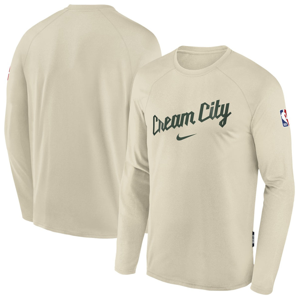 NBA Milwaukee Bucks Youth 2025/26 City Edition Dri-Fit Long Sleeve Game Top