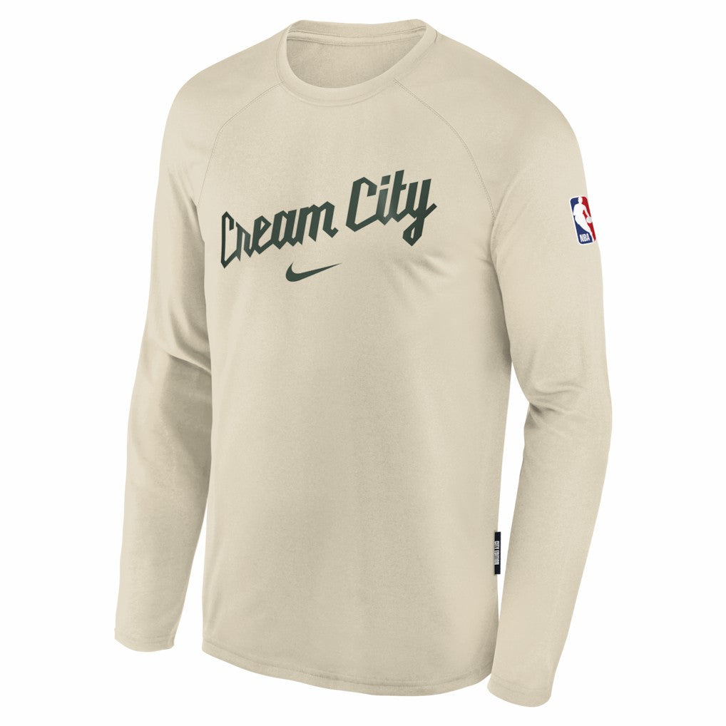 NBA Milwaukee Bucks Youth 2025/26 City Edition Dri-Fit Long Sleeve Game Top