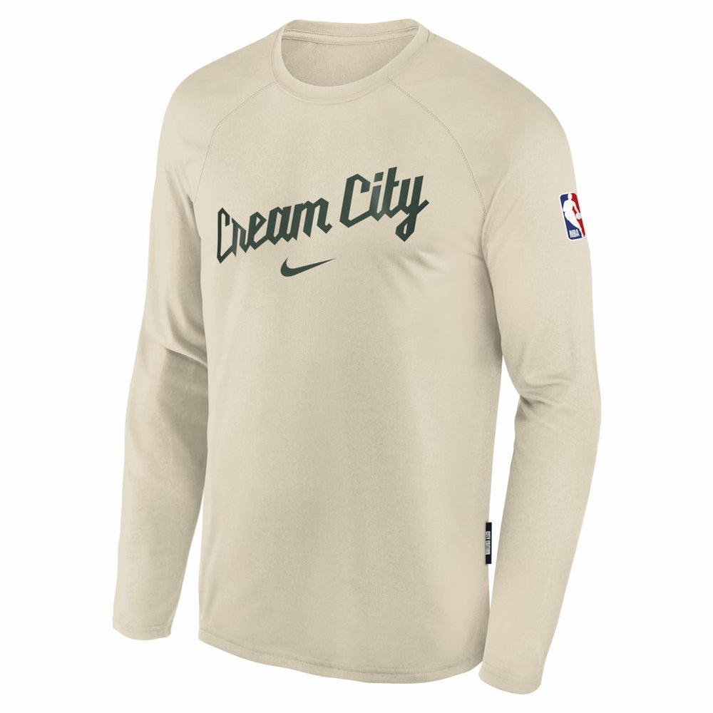 NBA Milwaukee Bucks Youth 2025/26 City Edition Dri-Fit Long Sleeve Game Top