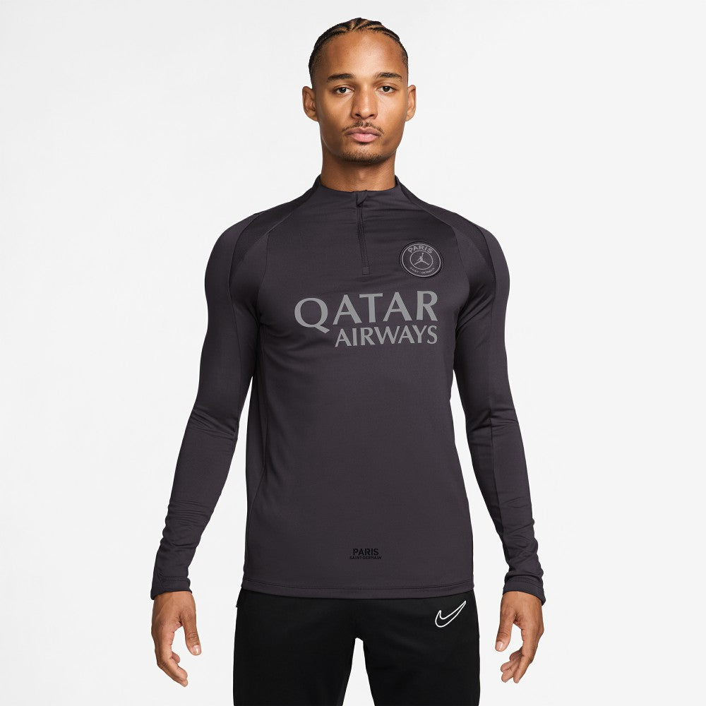 Paris Saint-Germain Strike Drill Quarter-Zip Long Sleeve Dri-FIT Top - Nike Anthracite