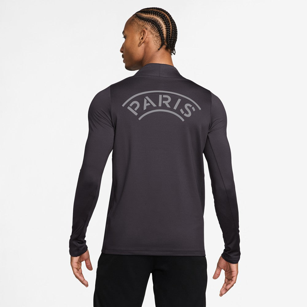 Paris Saint-Germain Strike Drill Quarter-Zip Long Sleeve Dri-FIT Top - Nike Anthracite