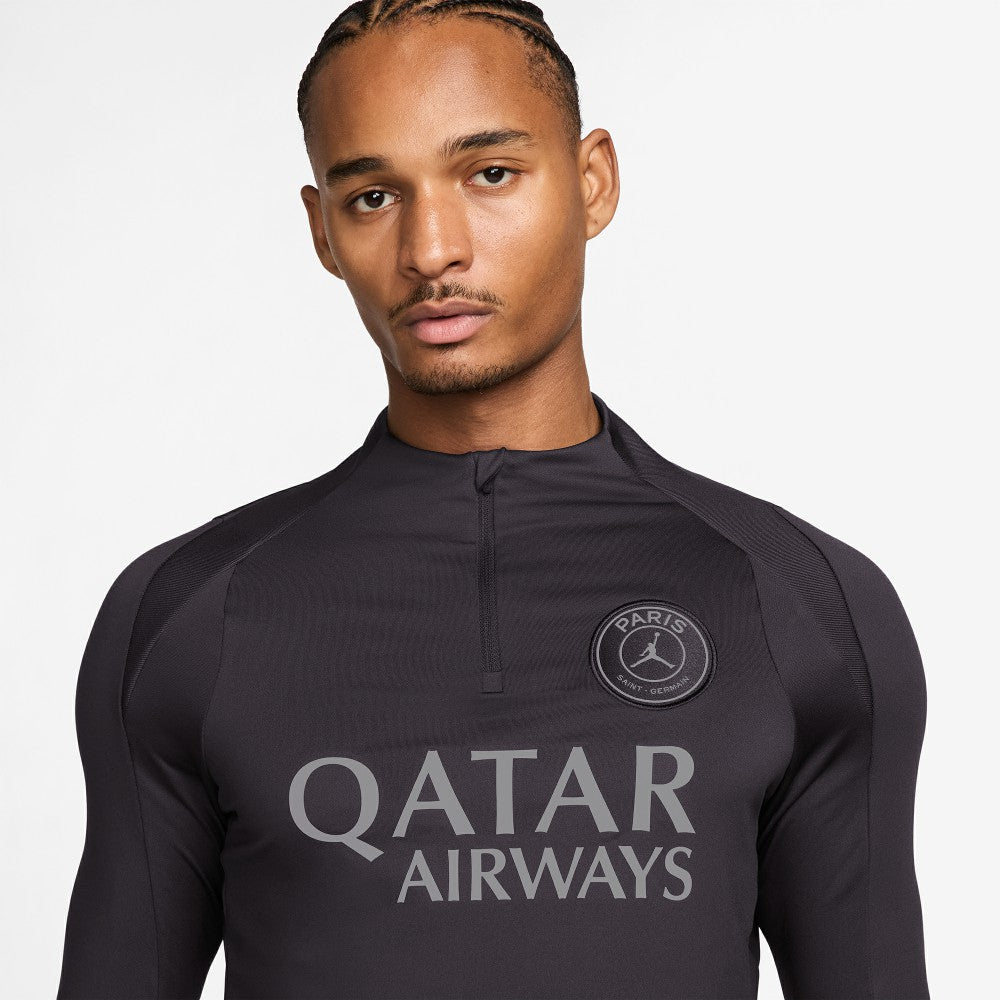 Paris Saint-Germain Strike Drill Quarter-Zip Long Sleeve Dri-FIT Top - Nike Anthracite