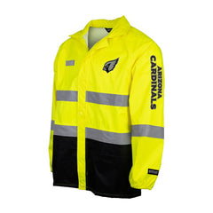 Hi-Vis Safety Waterproof Rainshell Full-Zip Hooded Jacket - Arizona Cardinals