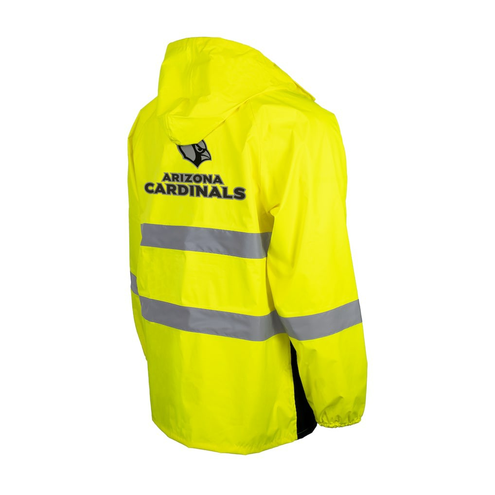 Hi-Vis Safety Waterproof Rainshell Full-Zip Hooded Jacket - Arizona Cardinals