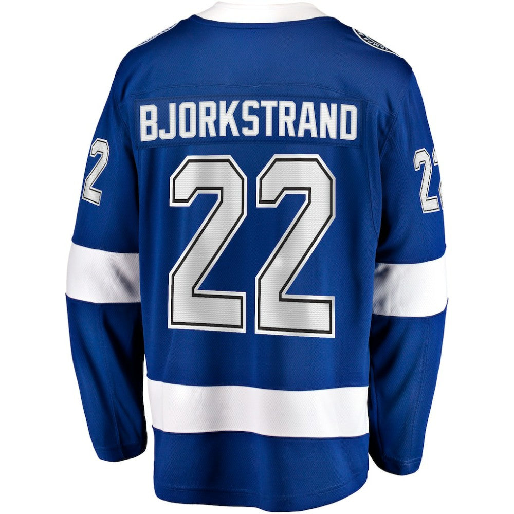 NHL Blue Oliver Bjorkstrand Tampa Bay Lightning Fanatics Home Breakaway Jersey