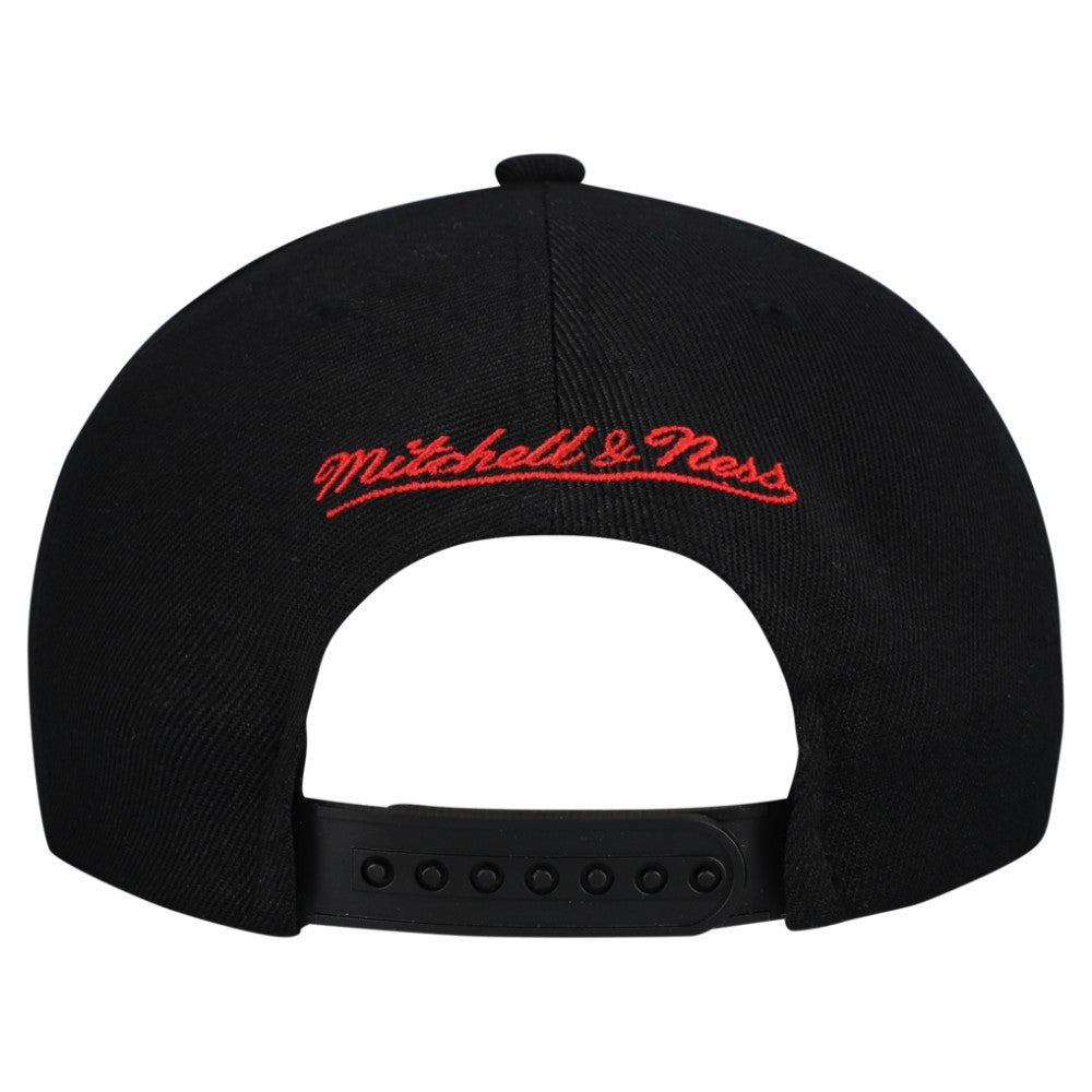 NHL Black Carolina Hurricanes Mitchell & Ness Retro Script Colorblock Snapback Hat
