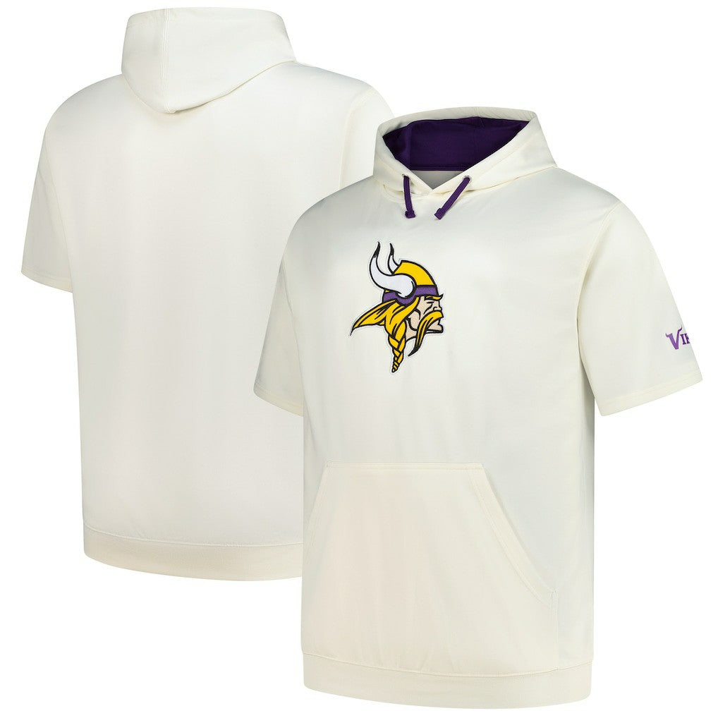 Profile Big & Tall Chest Print and Logo Short Sleeve Pullover Hoodie - Minnesota Vikings