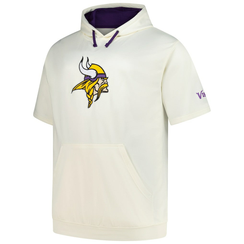 Profile Big & Tall Chest Print and Logo Short Sleeve Pullover Hoodie - Minnesota Vikings
