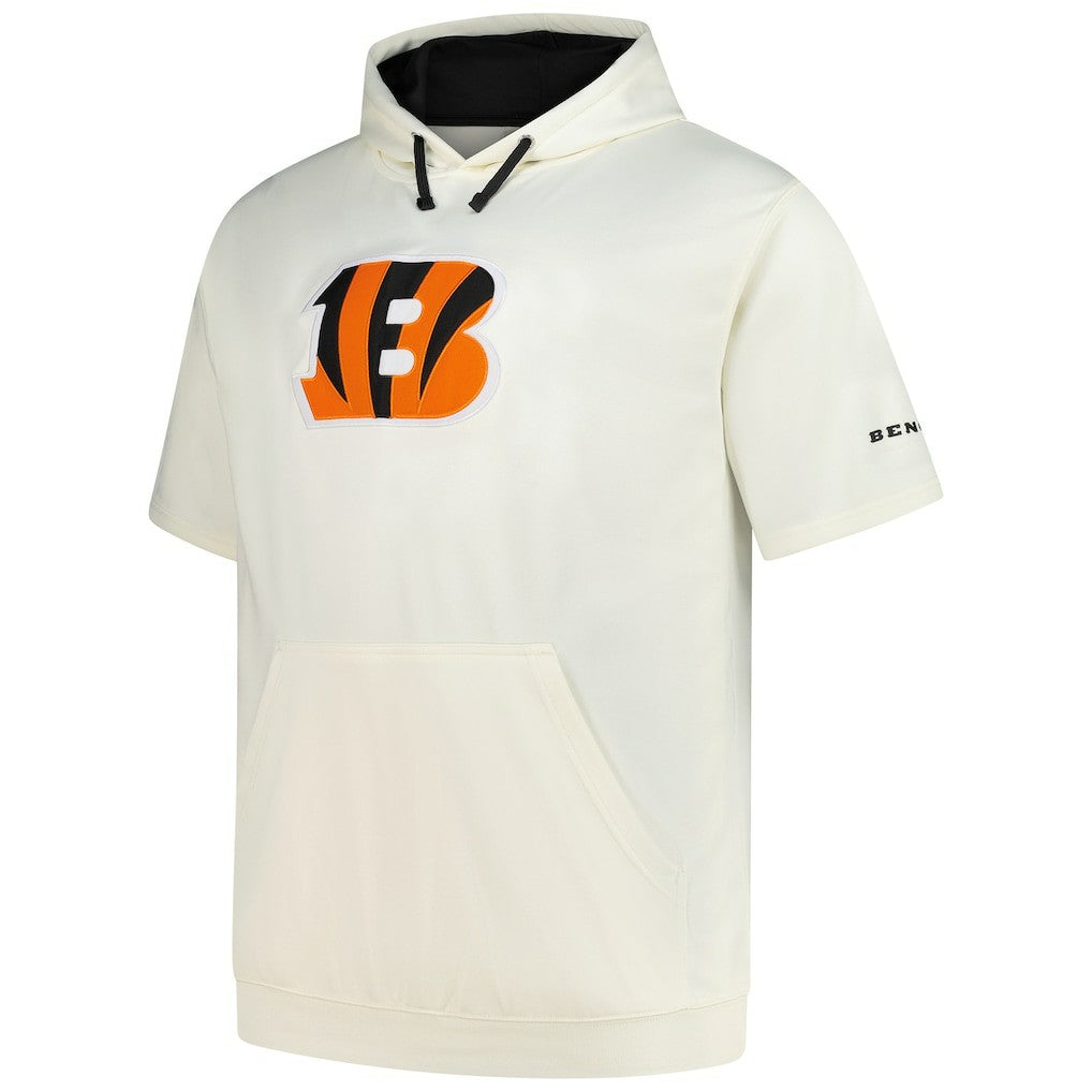Profile Big & Tall Chest Print and Logo Short Sleeve Pullover Hoodie - Cincinnati Bengals