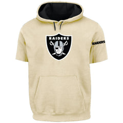 Profile Big & Tall Chest Print and Logo Short Sleeve Pullover Hoodie - Las Vegas Raiders
