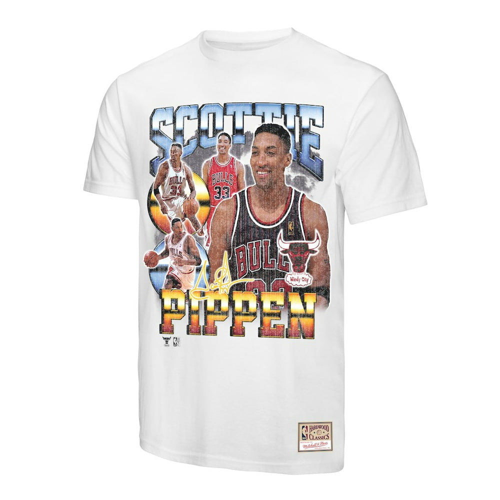 NBA Scottie Pippen Chicago Bulls Hardwood Classics Commemorative Player Collage T-Shirt sale