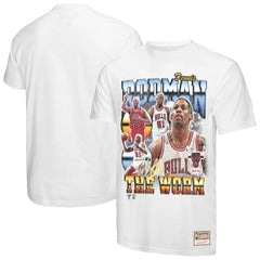 NBA Dennis Rodman Chicago Bulls Hardwood Classics Commemorative Player Collage T-Shirt sale