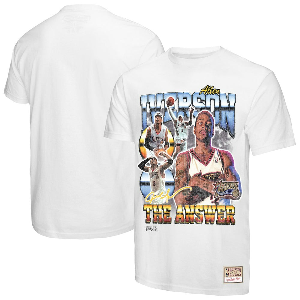 NBA Allen Iverson Philadelphia 76ers Hardwood Classics Commemorative Player Collage T-Shirt