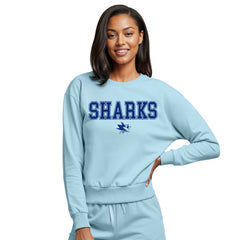 NHL Light Blue San Jose Sharks Concepts Sport Women's Tonal Pullover Sweatshirt