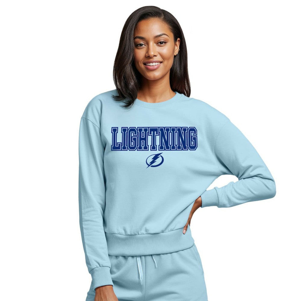 NHL Light Blue Tampa Bay Lightning Concepts Sport Women's Tonal Pullover Sweatshirt