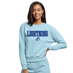 NHL Light Blue Tampa Bay Lightning Concepts Sport Women's Tonal Pullover Sweatshirt