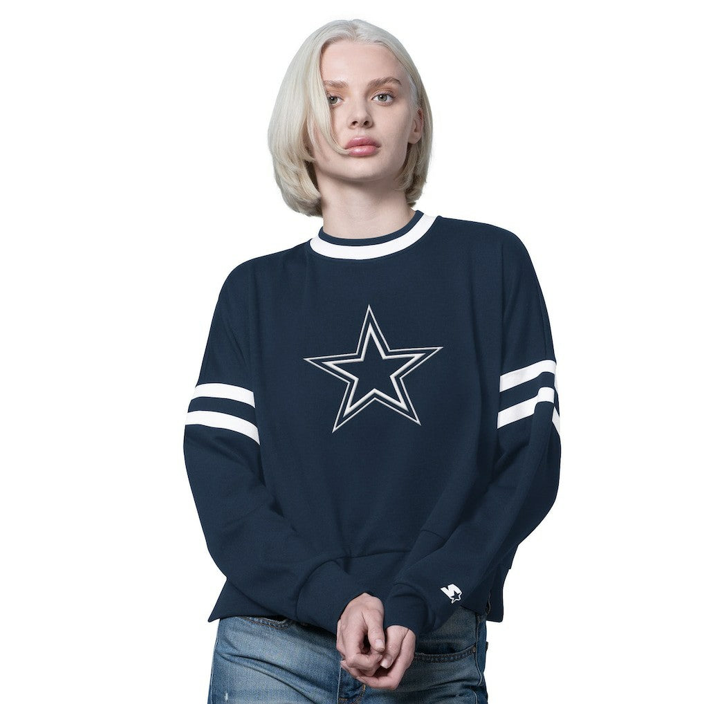 Starter Women's Rally Drop Shoulder Cropped Sweatshirt - Dallas Cowboys