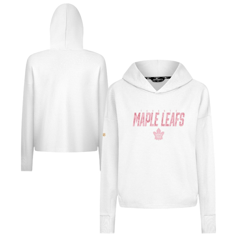 NHL White Toronto Maple Leafs Levelwear Women's Mother's Day Sweet Floral Pullover Hoodie