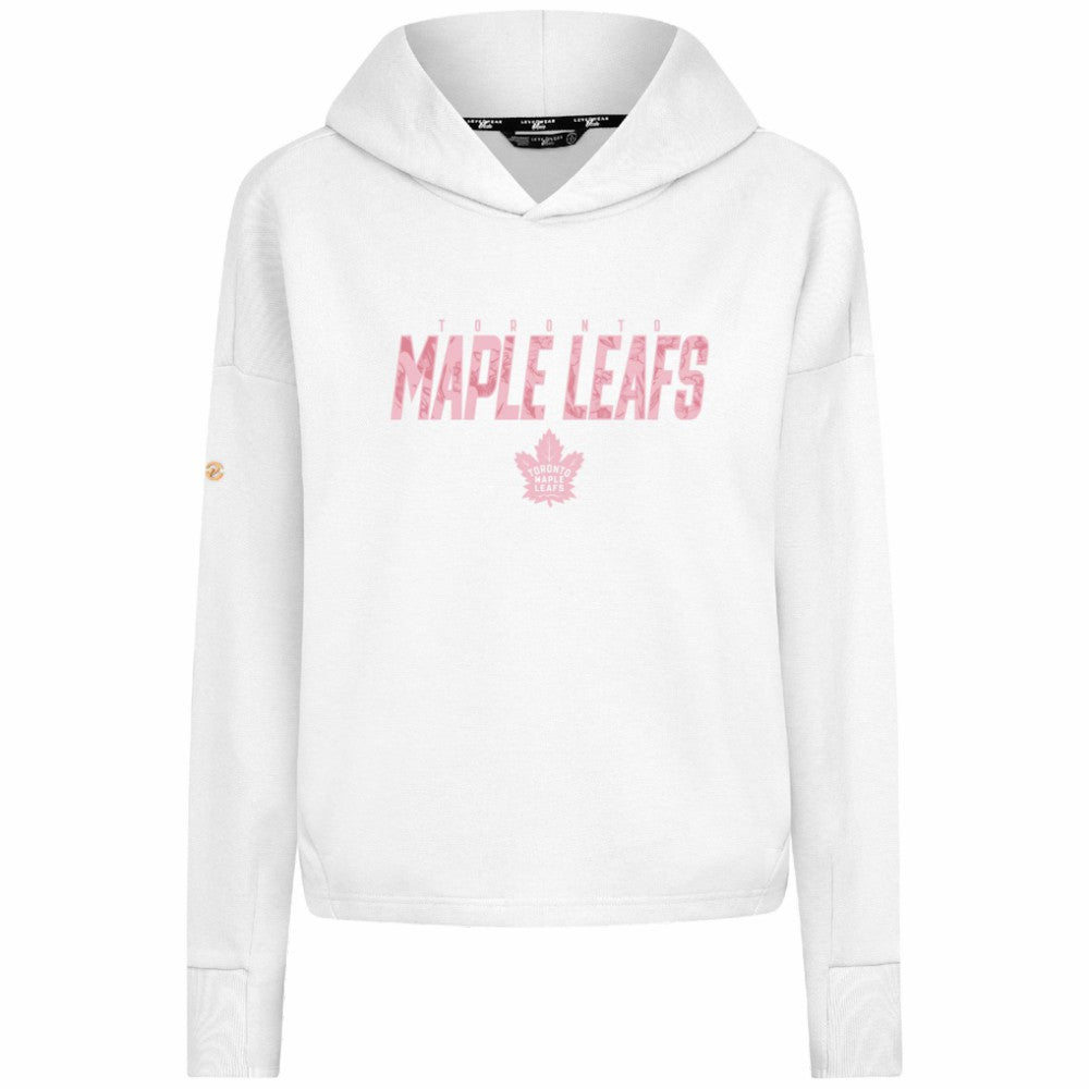NHL White Toronto Maple Leafs Levelwear Women's Mother's Day Sweet Floral Pullover Hoodie
